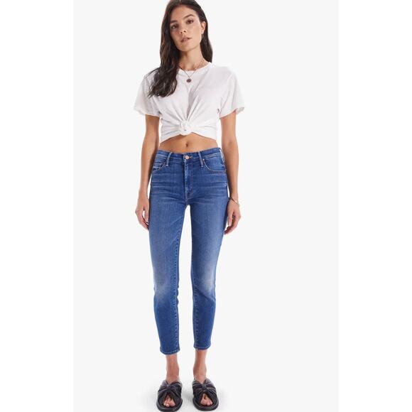MOTHER Denim - MOTHER JEANS The Looker Crop Stretch Denim 30 Let's Just Be Friends Medium Wash